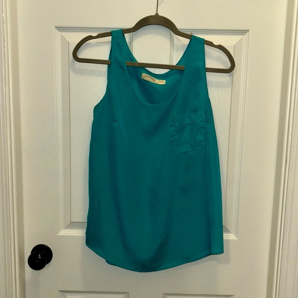 Teal Tank with Pocket Medium